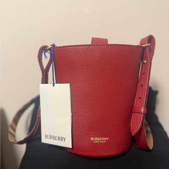 Burberry Burgundy Leather Crossbody Bag - Picture 2 of 3